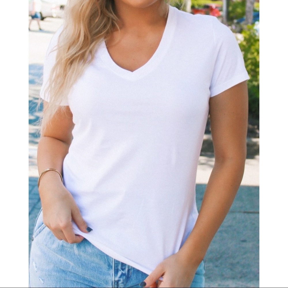 New White V-neck T-shirt